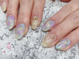 パステルタイダイネイル