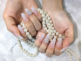 【スカルプ】白グラデ×雪の結晶