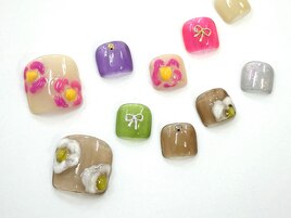 ワンカラー×フラワーアート