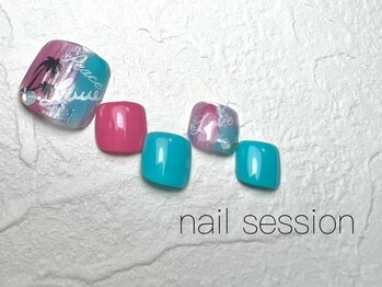 ネイルセッション(nail session)/パームツリーフットデザイン