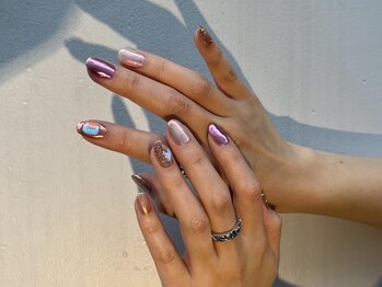ファンクションネイルズ 表参道 原宿(FUNCTION NAILS)/ミラーネイル/オーロラ
