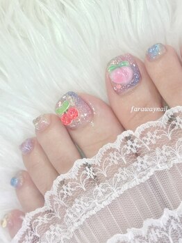 ファラウェイネイル(Faraway nail)/桃ネイル☆