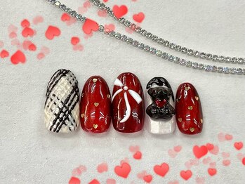 バレンタインネイル