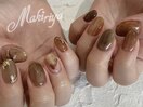 ブラウングレージュ系オトナnail