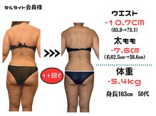 ビューティースリム リボーン 新宿店(reborn)/ウエスト・太もも・体重に変化