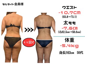 ビューティースリム リボーン 新宿店(reborn)/ウエスト・太もも・体重に変化