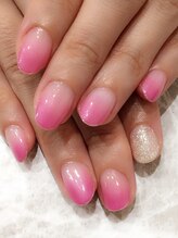 レディグリッター(Lady glitter)/ピンクグラデ&先端細ラメ