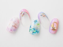 縦グラデーションとお花ネイル★