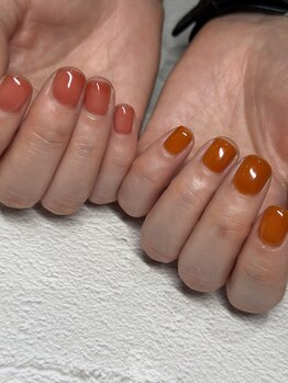 モツヲネイル(motsu.O! NAIL)/春☆オレンジコントラストカラー