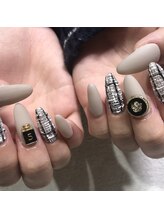 ネイルアンドアイラッシュサロン マーブル(marble)/マットツイードネイル