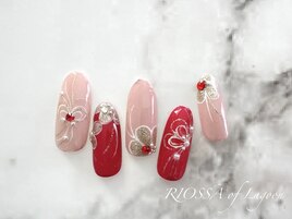 大人かわいいお正月ネイル