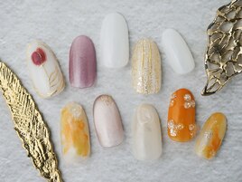 個性派フラワーネイル