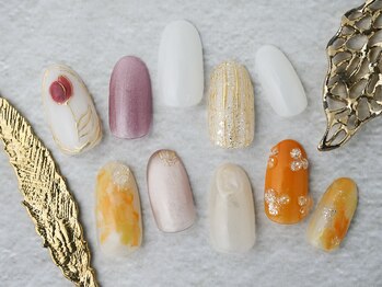 ネイルサロンアンドスクール ミュー(Nail Salon & school mieux)/個性派フラワーネイル