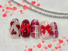 バレンタインネイル