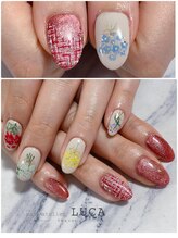 ネイルアトリエルカ(nail atelier LUCA)/W-601 カラフルフラワーネイル