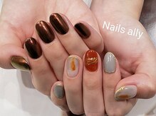 ネイルズアリー 立川店(Nails ally)/ブラウンミラー×ニュアンス