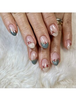 リファインネイル(refinenail)/和風お花デザイン