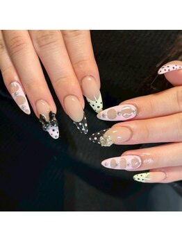 リノリー 仙台店(rinory)の写真/長さだしスカルプジェルチップで憧れの指先に！スピード施術でアートも◎