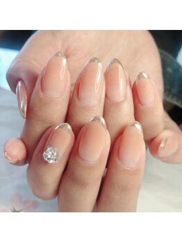 トータルサロン 白べぇーっ プラス/エアジェル×ミラーフレンチ