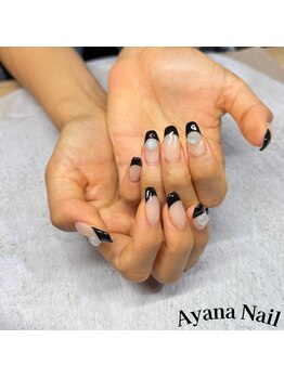 リファインネイル(refinenail)/黒フレンチ/フィルイン