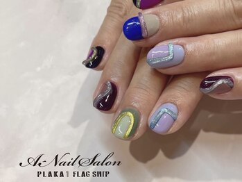 エーネイルサロン プラーカ本店(A-Nail Salon)/22/10/2　カラフルニュアンス