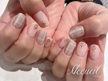 アクイユ 銀座店(ACCUEIL)/チェック柄ネイル