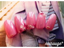 ネイル―ジュ 札幌大通店(nairouge*)/ラズベリー×押し花ネイル♪