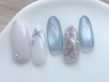 紫陽花ネイル/定額7000円