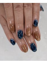 サンカリネイル バイ ヴァラ イオンモール新居浜店(sankari nail by VALLA)/マグネットネイル/ネイビー