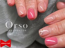 リボンネイル(Ribbon Nail)の雰囲気(flower × glitter)