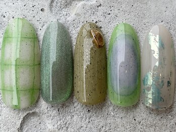 らくがきチェックグリーン¥10000