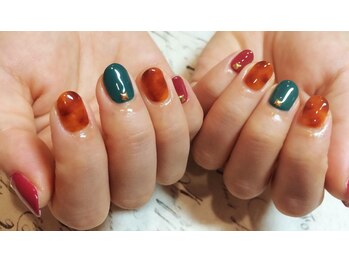 ネルフィーズ(NAILFY's)/秋カラーべっ甲ネイル