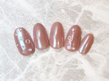 ネイルサロン タイムズスクエア 梅田店(Nail Salon Times Square)/ベージュ×オーロラミラー