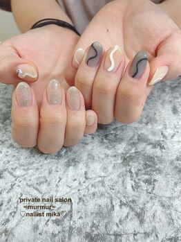 プライベート ネイルサロン マーマ(murmur)/にょろにょろアートネイル