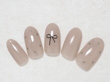 シックネイル(CHIC nail)/シンプル リボンネイル