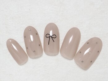 シンプル リボンネイル