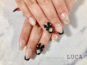 ネイルアトリエルカ(nail atelier LUCA)/R-59 リボンワンホンネイル