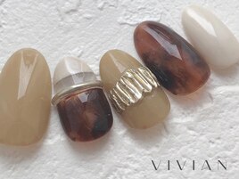 べっ甲　リングネイル