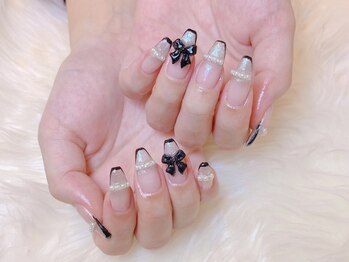 アイネイルズ 四条河原町店(I-nails)/ブラックワンホン￥11500