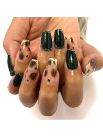 スカルプネイル レオパード