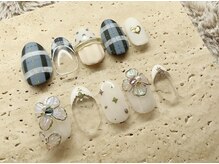 ミリ(Mili)/チェック柄×クリアフラワー