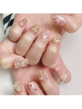 スタジオ結(STUDIO結)/さくらんぼくまフラッシュネイル