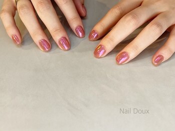 ネイル ドゥ 岡山駅前店(Nail Doux)/うるうるピンクミラー 