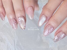 4月春ネイルぷっくり桜ネイル