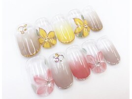 グラデ×フラワー