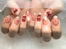 ネイルサロン べルフ(nail salon Verf)/赤リボンネイル♪
