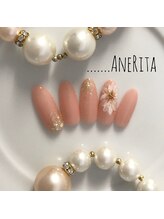 ネイルサロン アンリタ(nail salon AneRita)/シンプルフラワー☆金箔ネイル