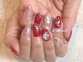ディアネイル(dear.nail)/赤×ピンクネイル☆