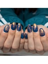 リミズネイルビューティー 名駅店(RimisNailxbeauty)/ブルーとミラーのデザイン