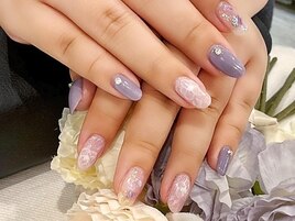 水彩花×くすみカラー